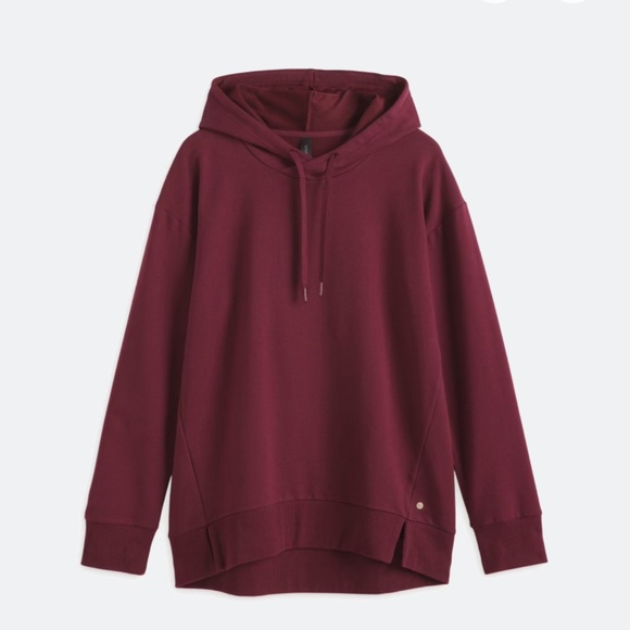 Soul + Sky Stitch Fix Micro French Terry Hoodie Sweatshirt Burgundy S - Picture 5 of 11